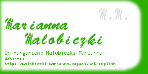 marianna malobiczki business card